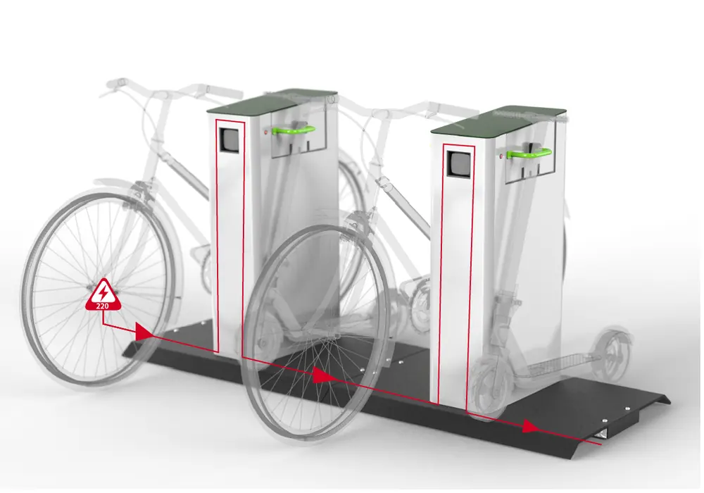 MURWA — estación de recarga y anclaje para bicicletas y patinetes eléctricos (YUP)